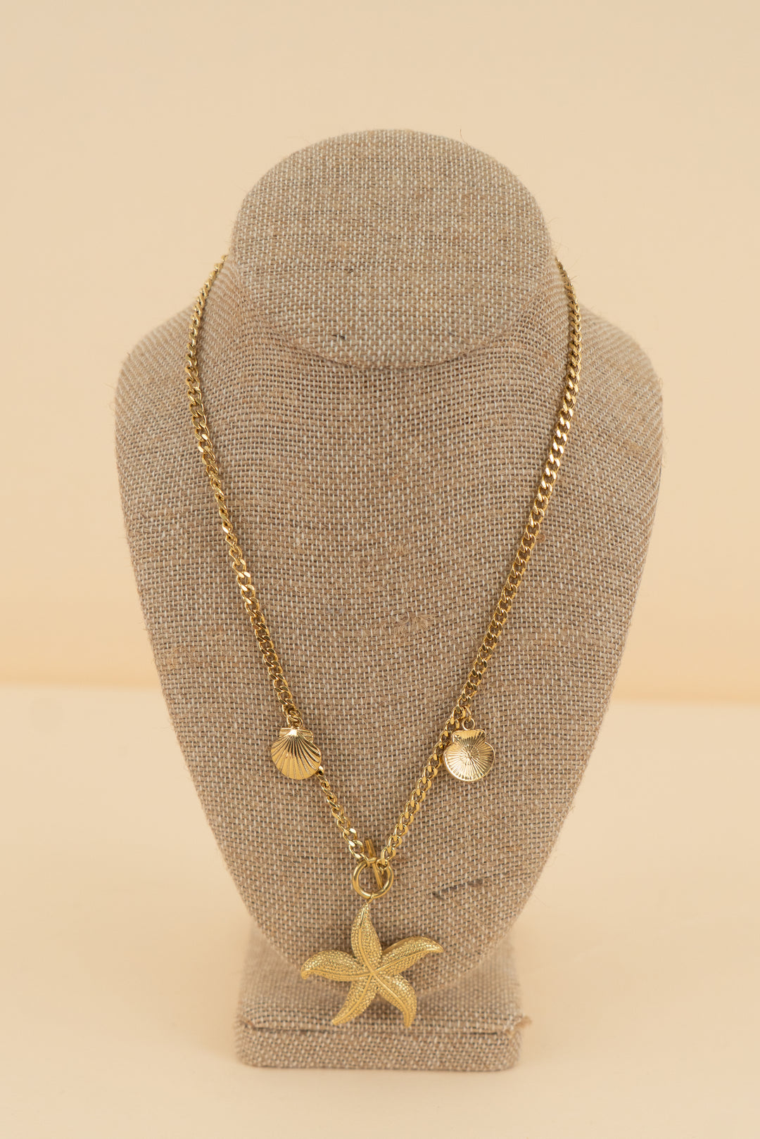 starfish necklace gold with sea shells accents (os; retail $150)
