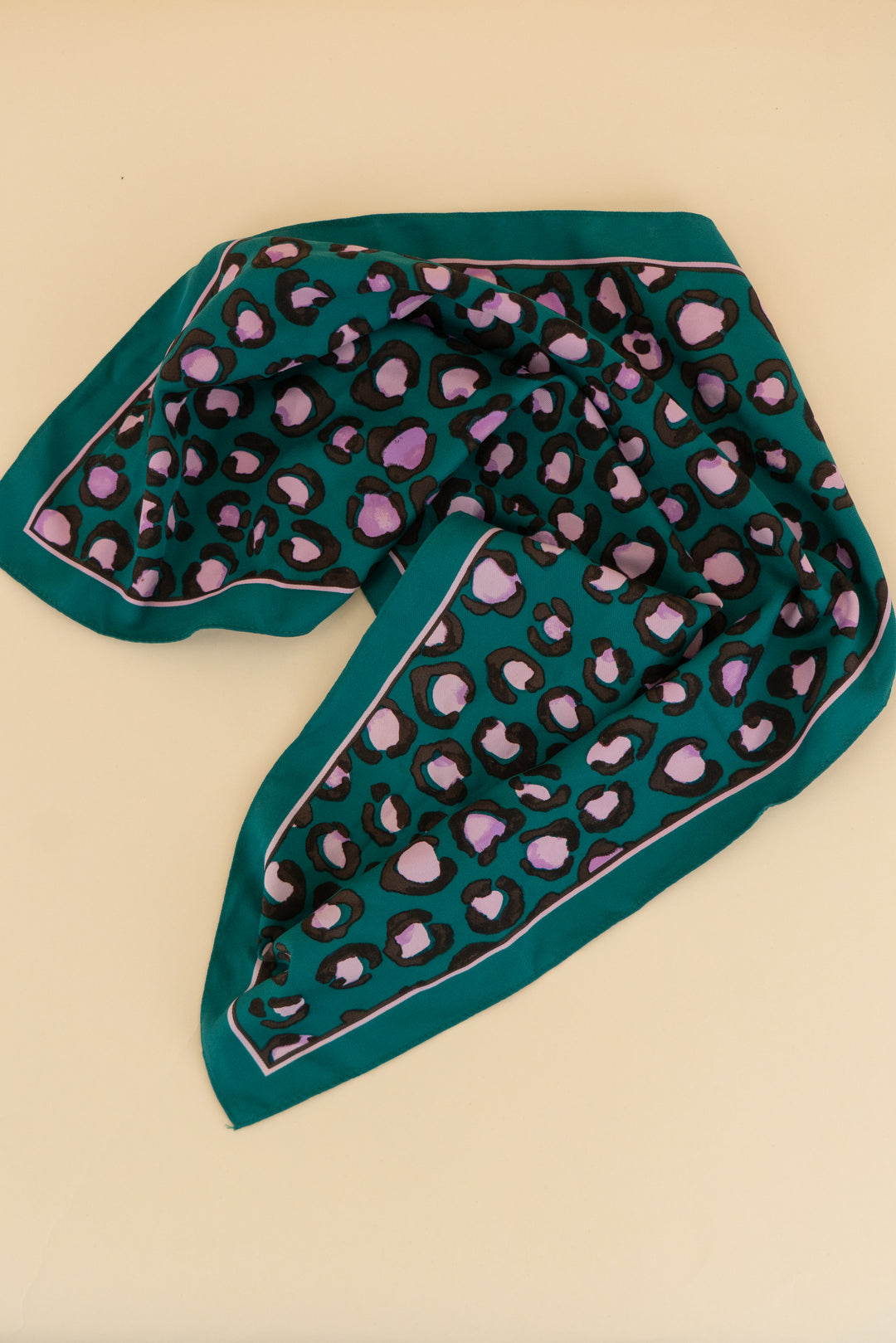 j.crew teal and pink leopard bandana