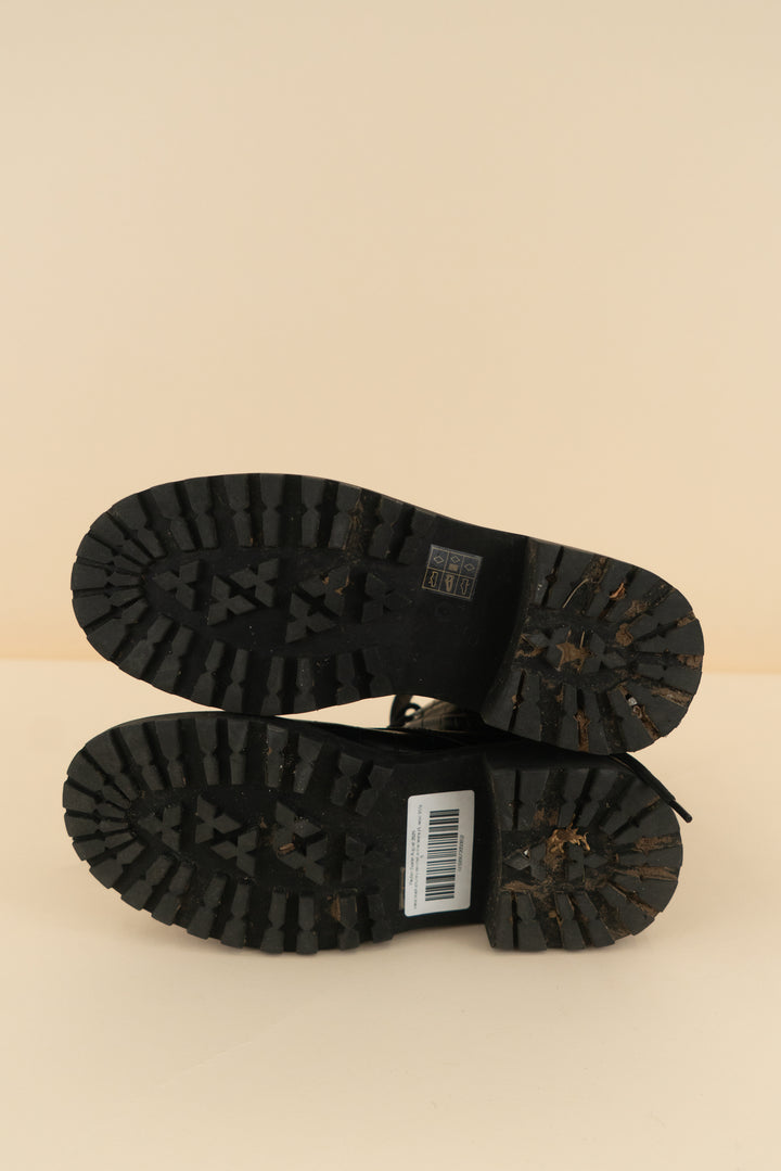 asos black chunky combat ankle boots (6; retail $95)