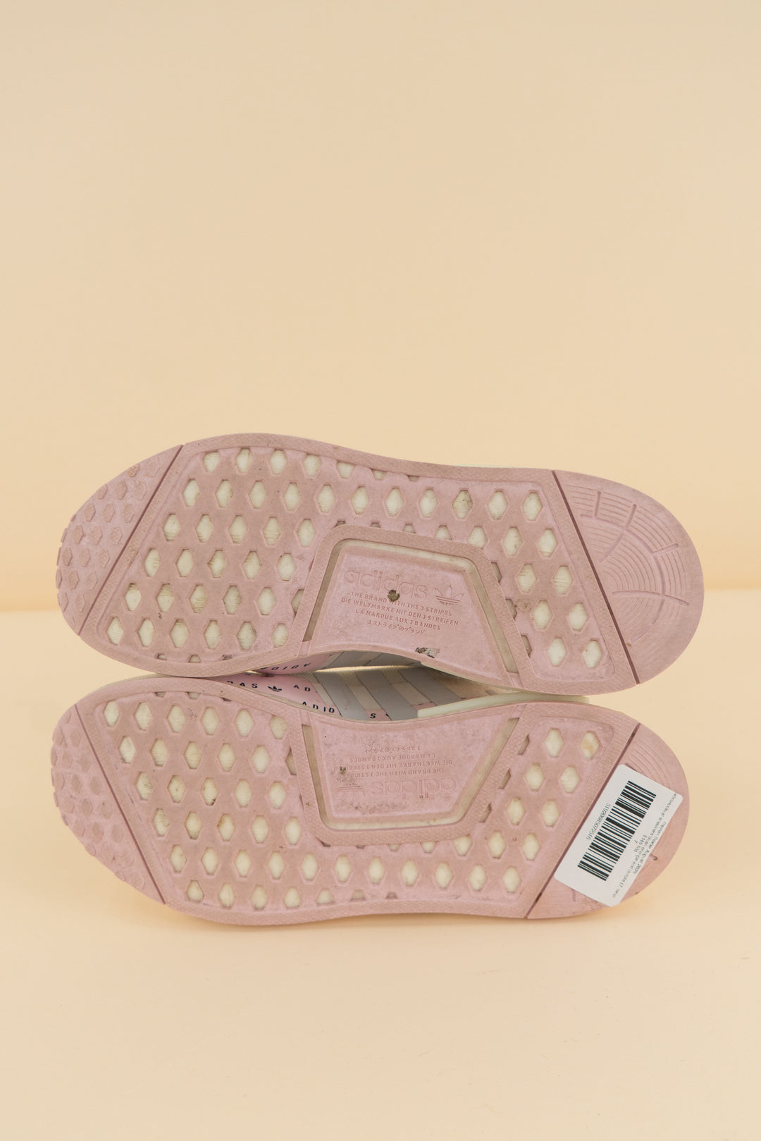 adidas cloud sneakers blush orange and purple (7; retail $149.95)