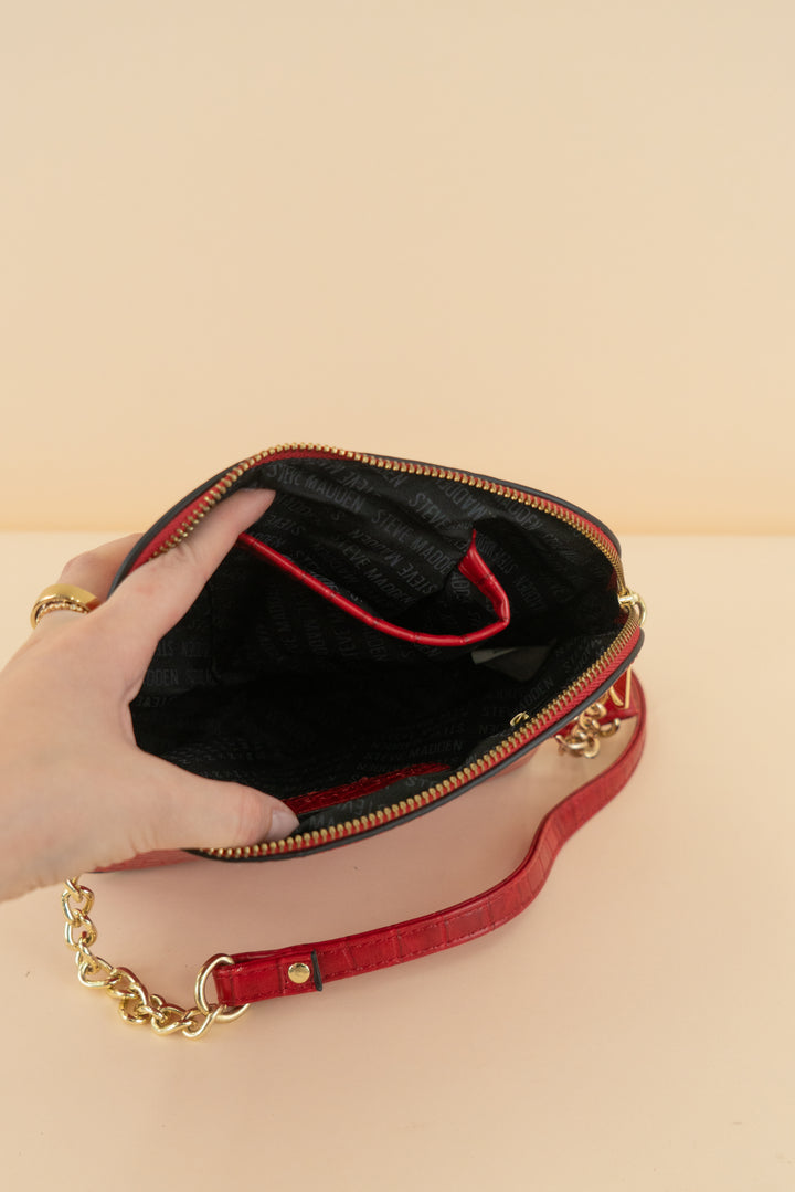 Steve Madden red vegan leather cross body