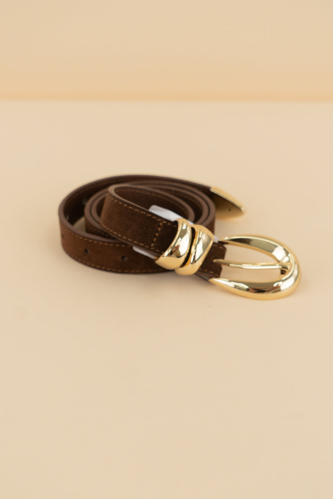 brown suede leather belt (xs/s)