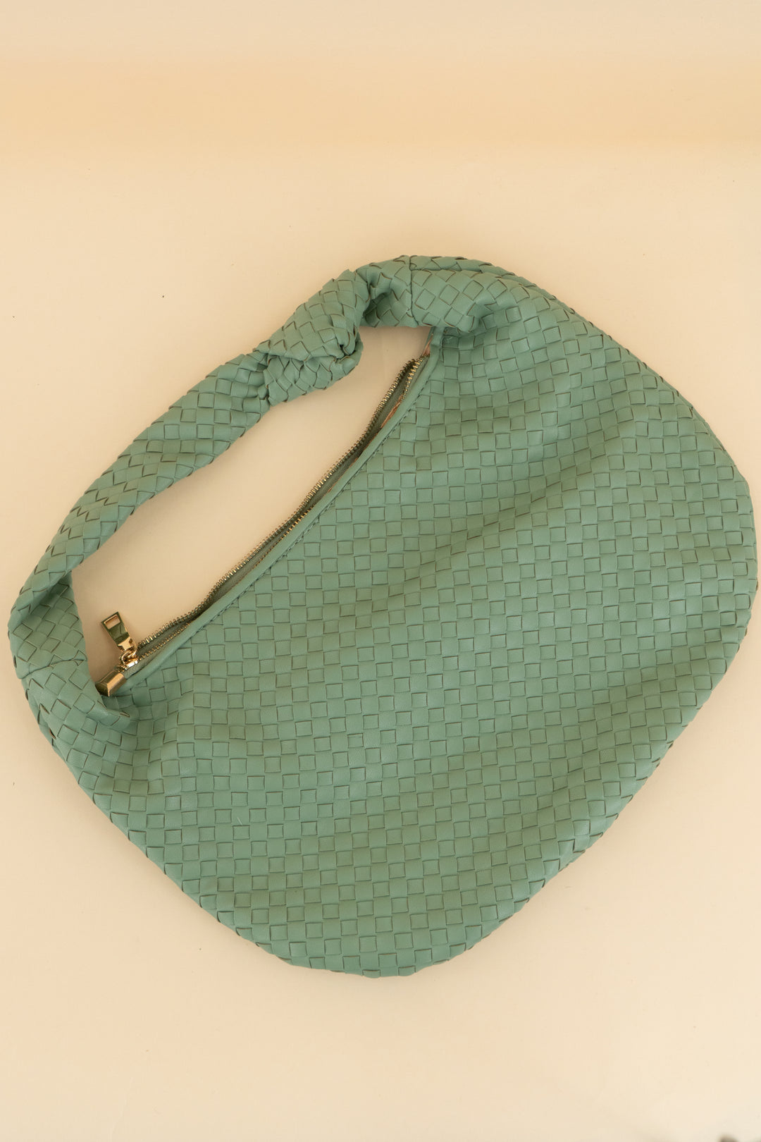 melie bianco sage green woven bag