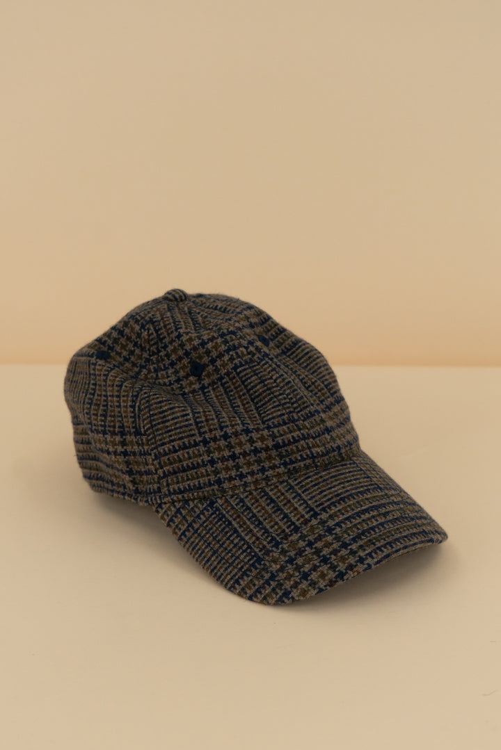 navy tweed ball cap