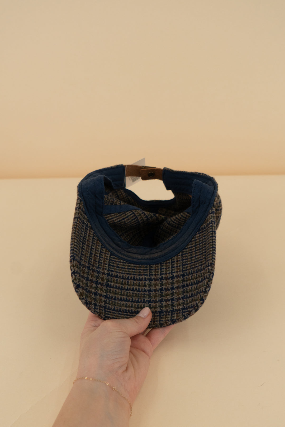 navy tweed ball cap