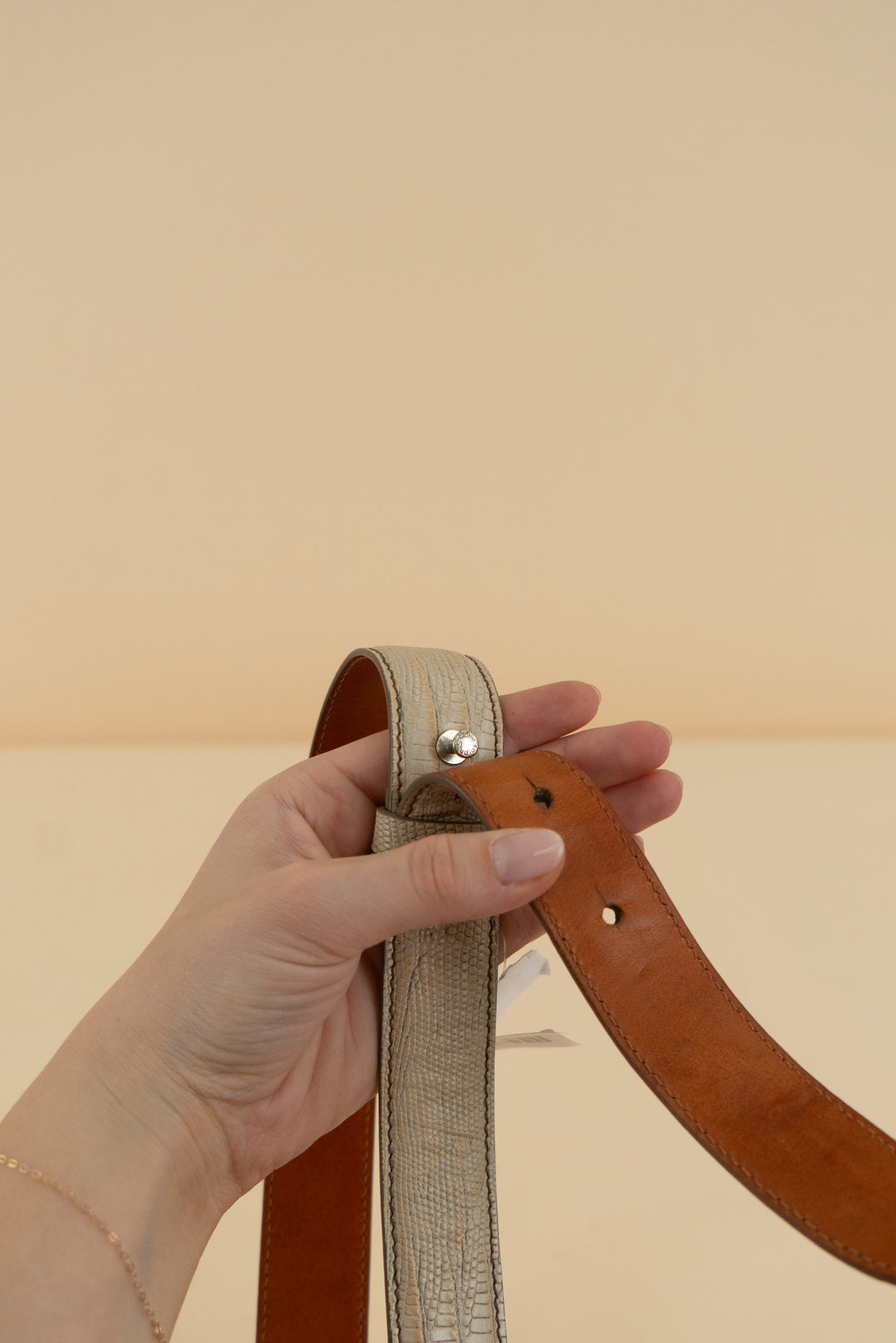 acne studios grey snake skin belt (l)