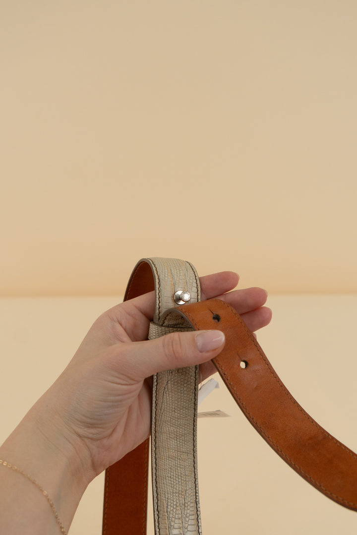 acne studios grey snake skin belt (l)