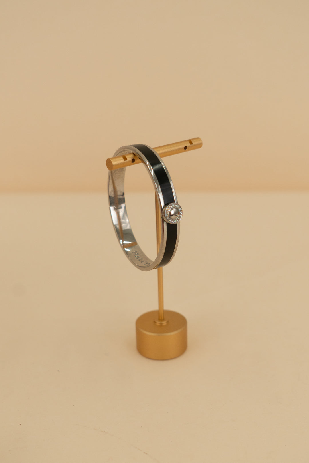halcyon days silver and black bangle (os)