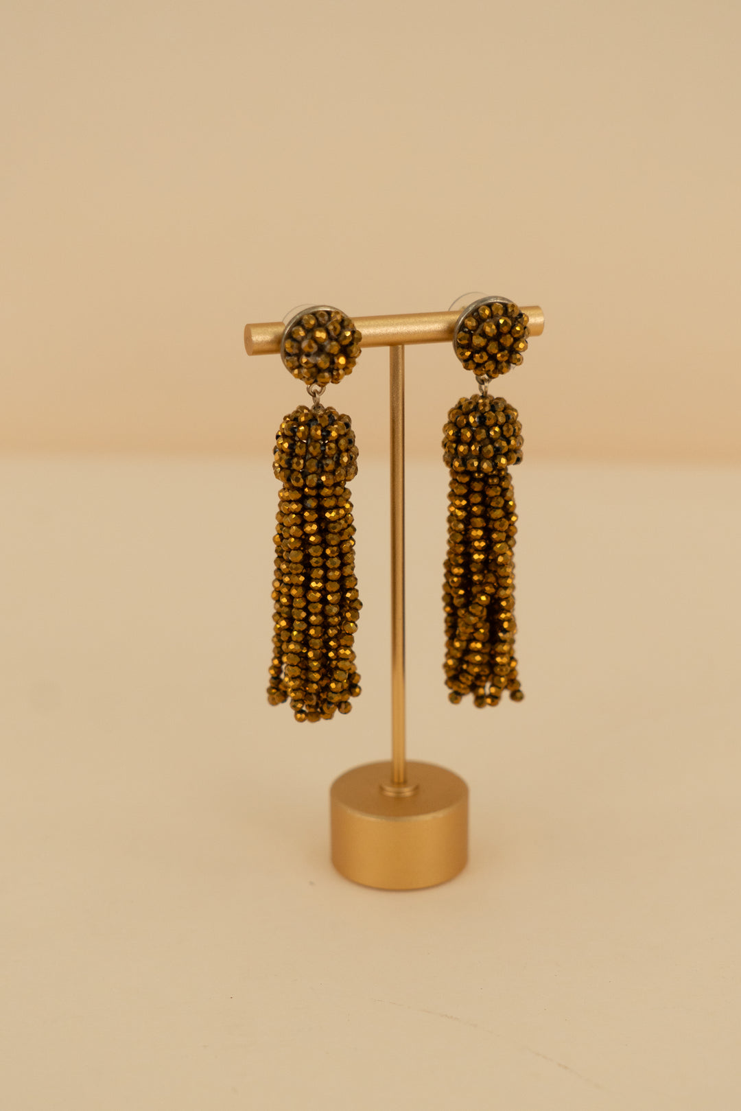 j crew gold tassel drop earrings (os)