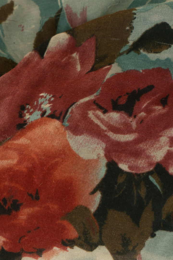 green blue floral scarf (os)