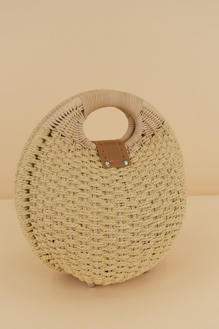 weave structured rattan bag
