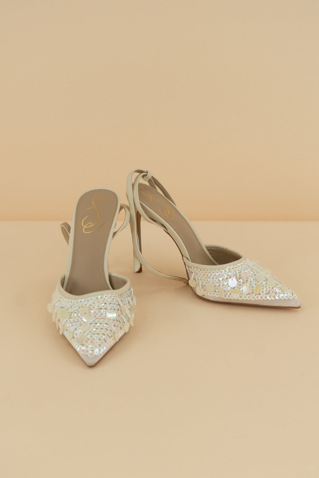 sam edelman ivory sequin pointy pump (6.5)