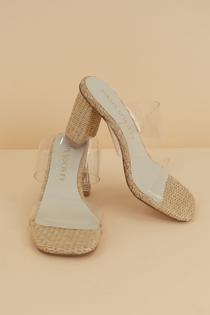 oasis society raffia clear block heel nwt (6)