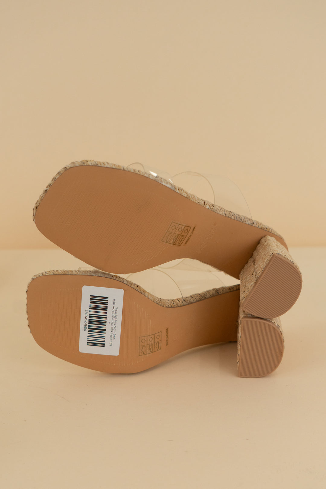 oasis society raffia clear block heel nwt (6)