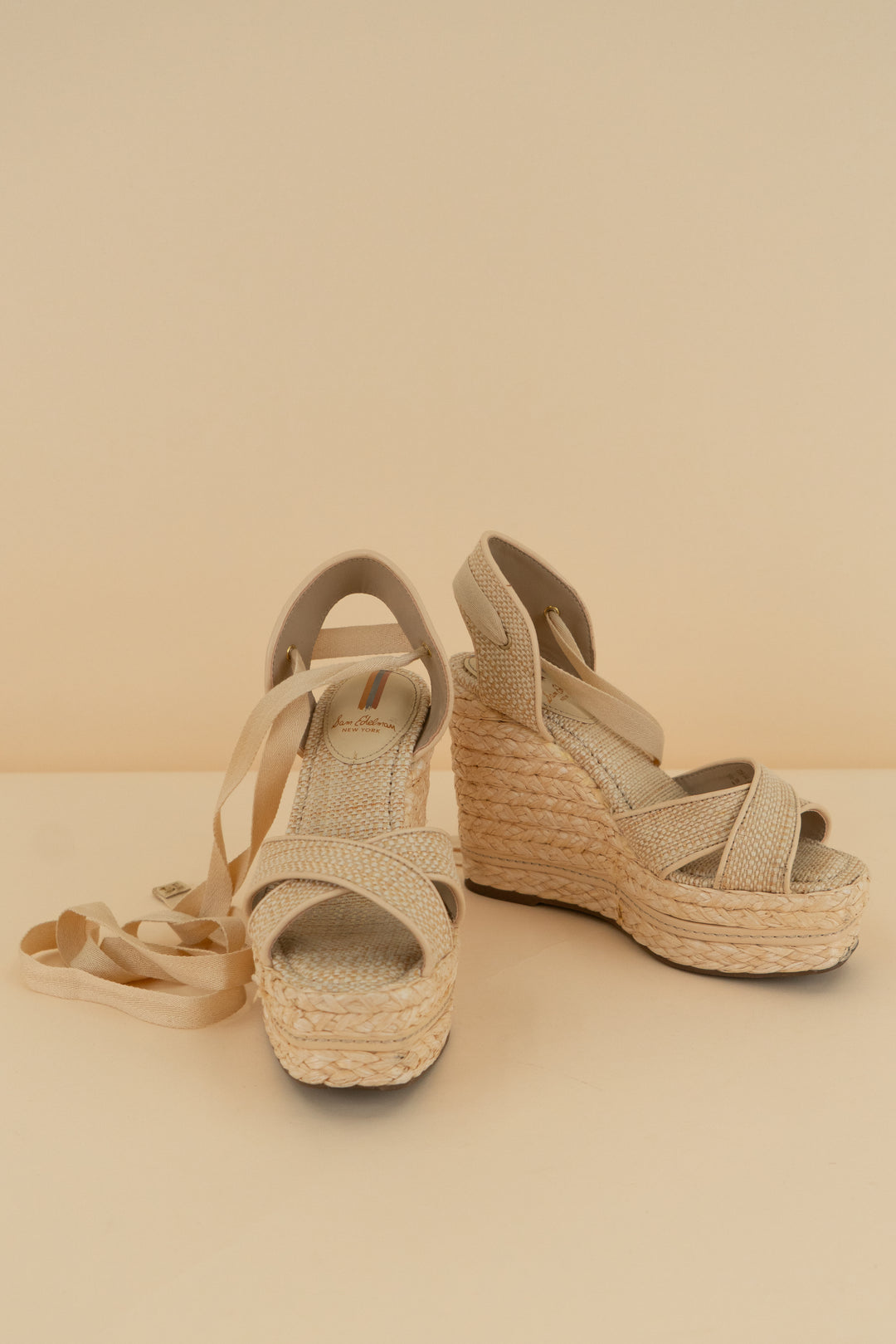 sam edelman raffia wrap wedge (6.5)