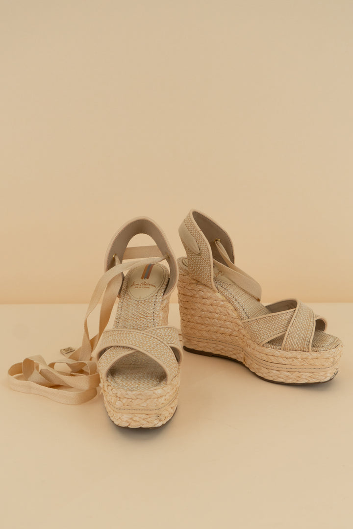 sam edelman raffia wrap wedge (6.5)