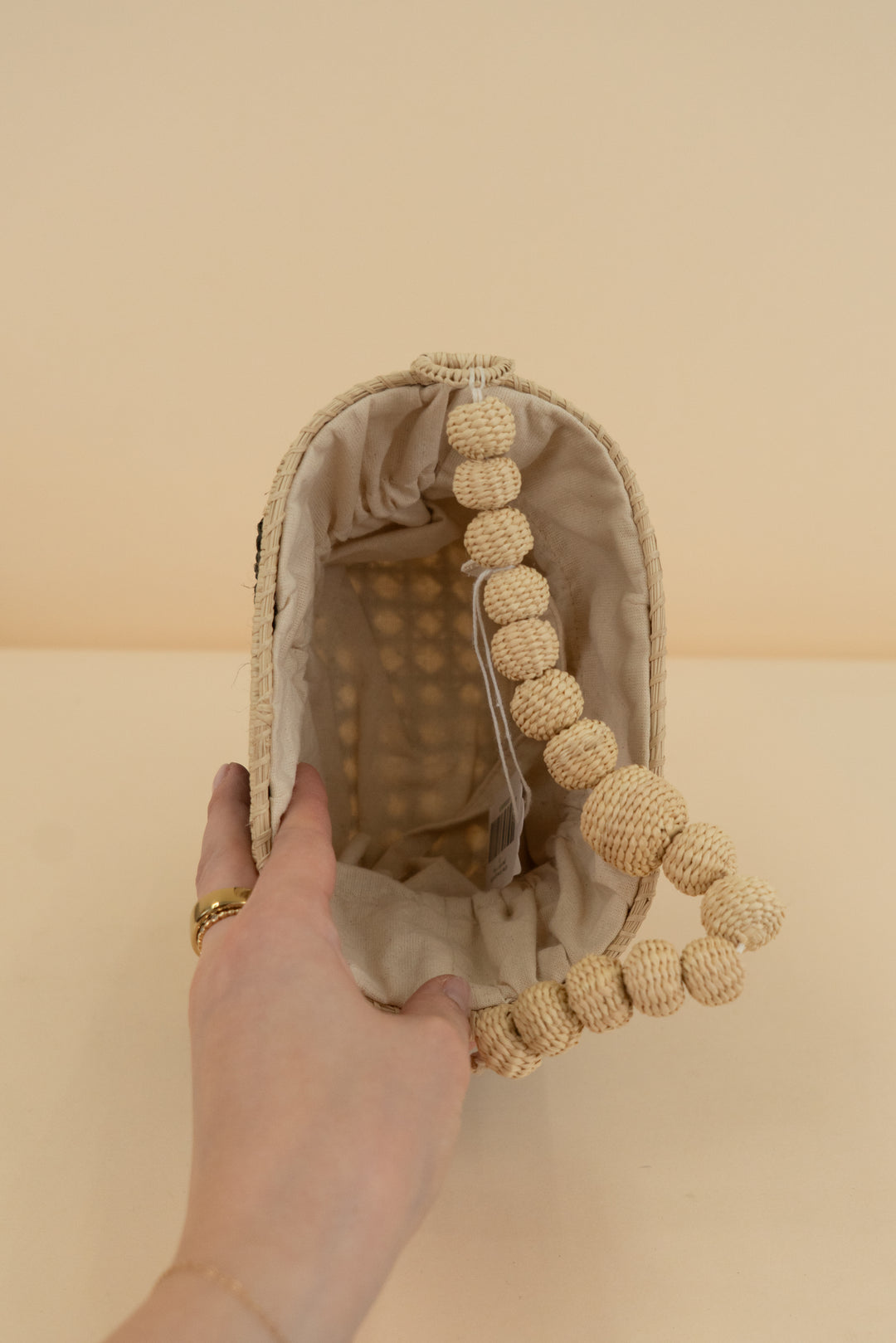 green rattan mini bag