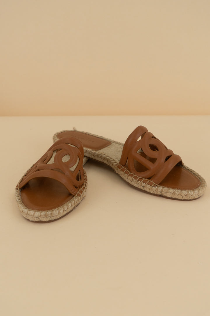 talbots brown espradilles flats nwob (9.5)