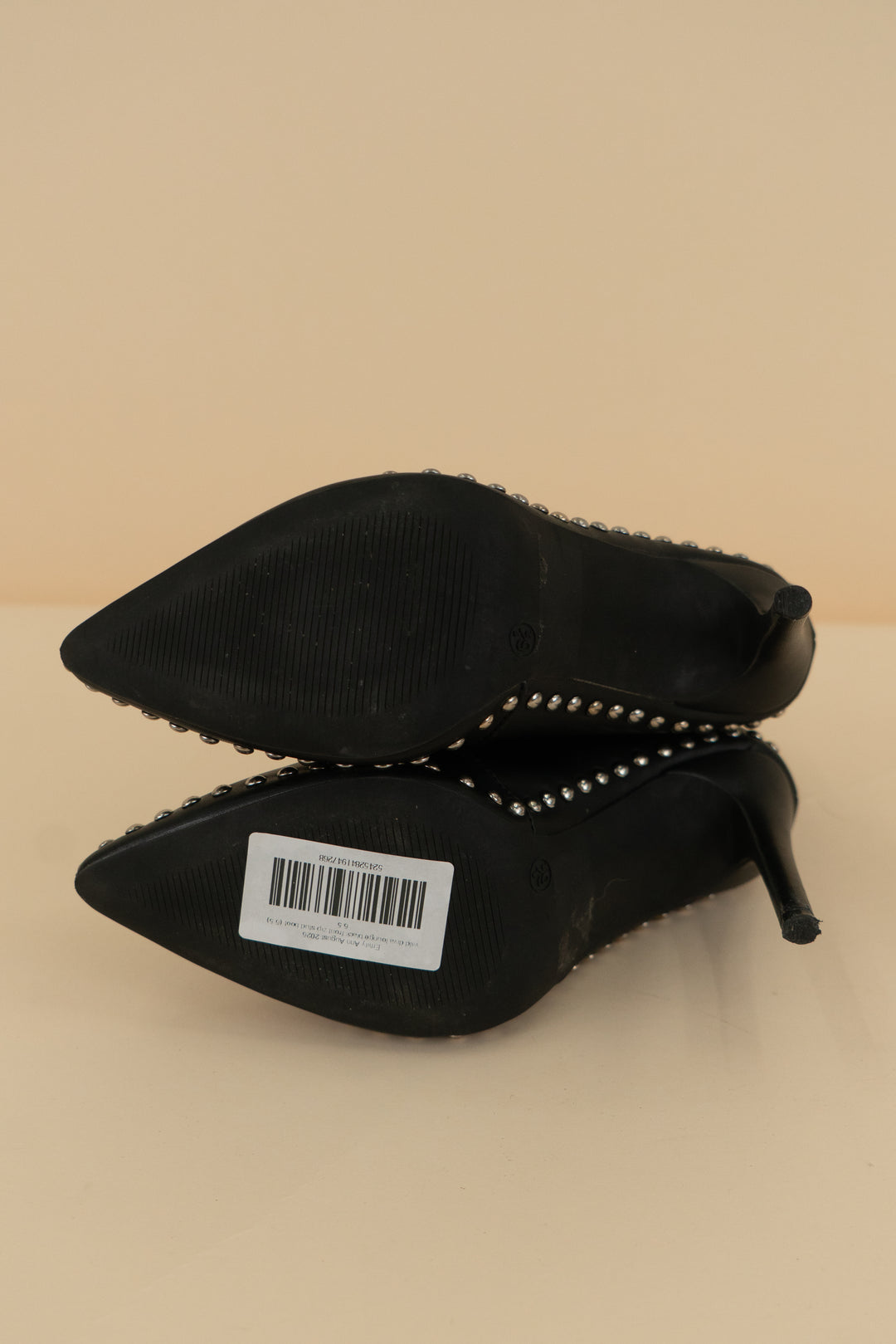 wild diva lounge black front zip stud boot (6.5)