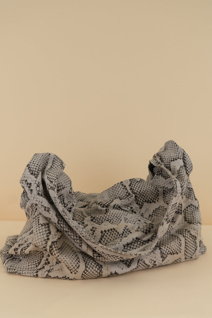 varley snakeskin print slouch bag