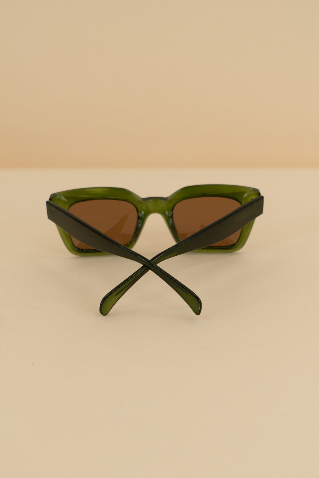 ryan simkhai green square oversized sunglasses with brown lens nwt (os)