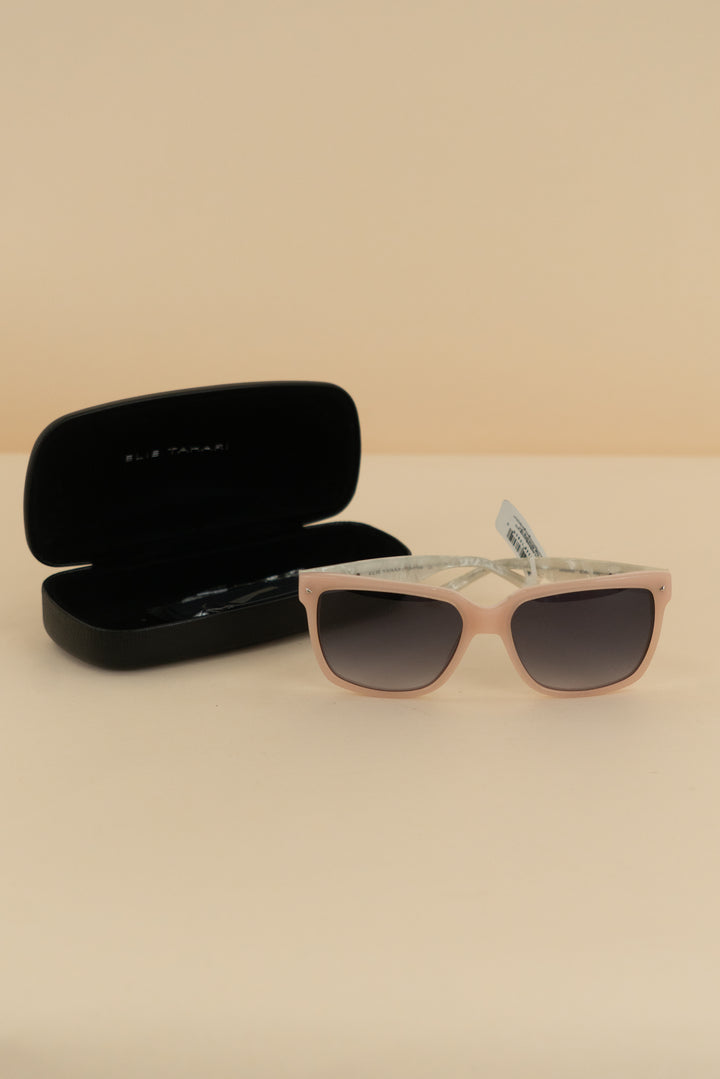 elie tahari pink and white oversized square sunglasses nwt (os; retail $158)