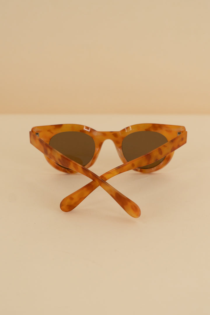 ryan simkhai light brown tortoise shell round oversized sunglasses nwt (os)