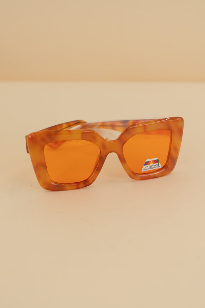 ryan simkhai orange translucent square oversized sunglasses nwt (os)