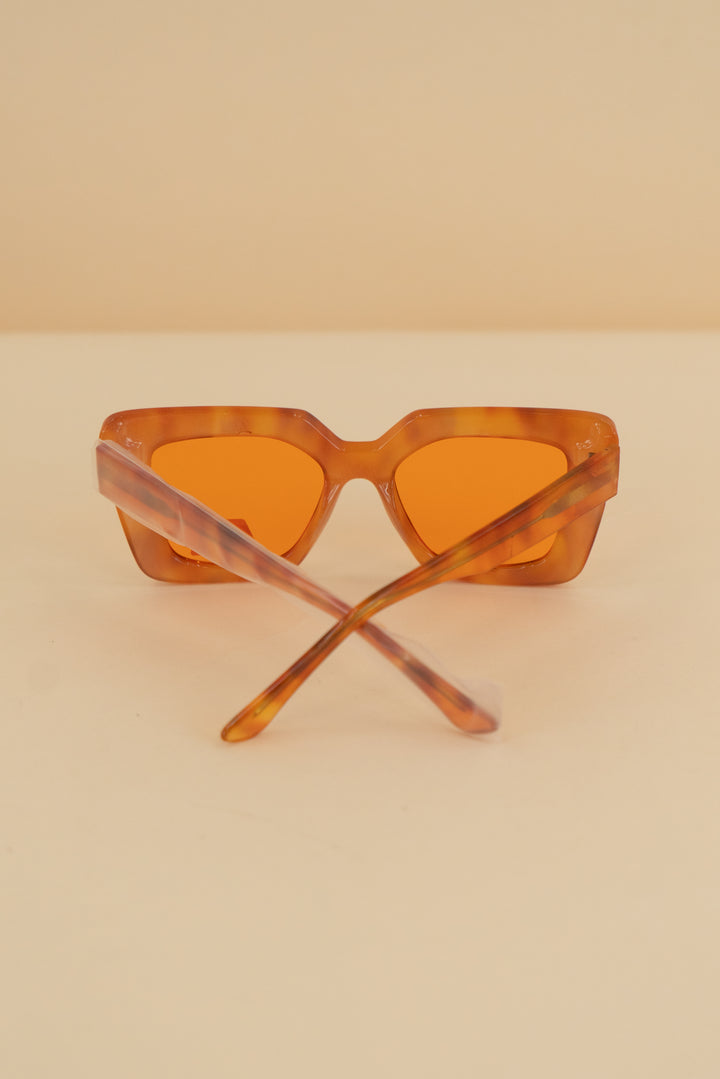 ryan simkhai orange translucent square oversized sunglasses nwt (os)