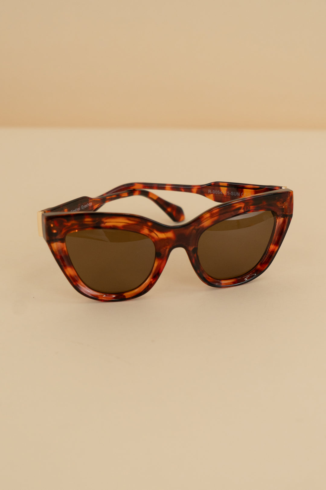 ryan simkhai brown tortoise shell cat eye sunglasses with brown lens nwt (os)