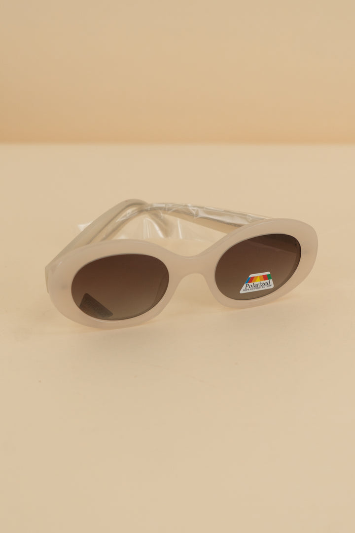 ryan simkhai white translucent oval sunglasses nwt (os)