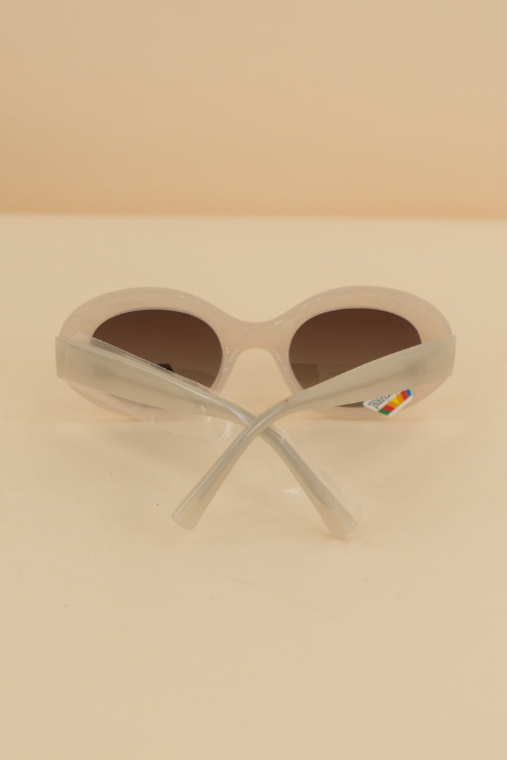 ryan simkhai white translucent oval sunglasses nwt (os)