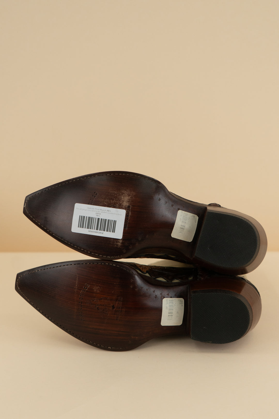 the old gringo ivory and brown western pointed toe boot (10.5)