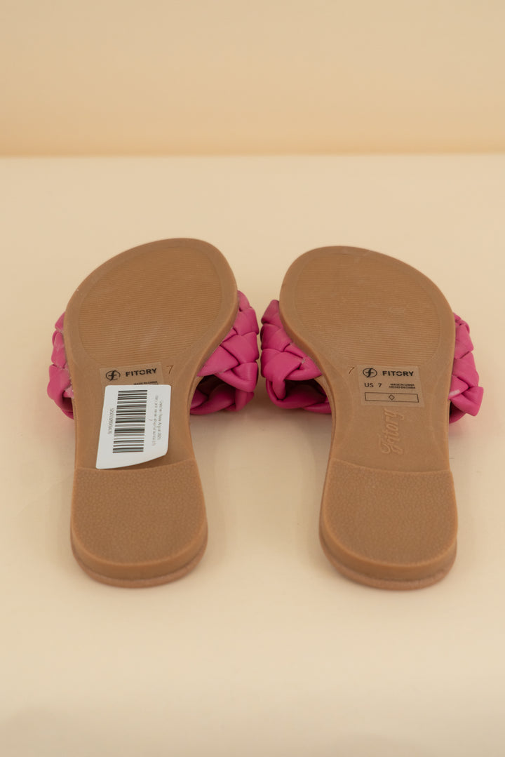fitory pink woven strap flat sandal (7)