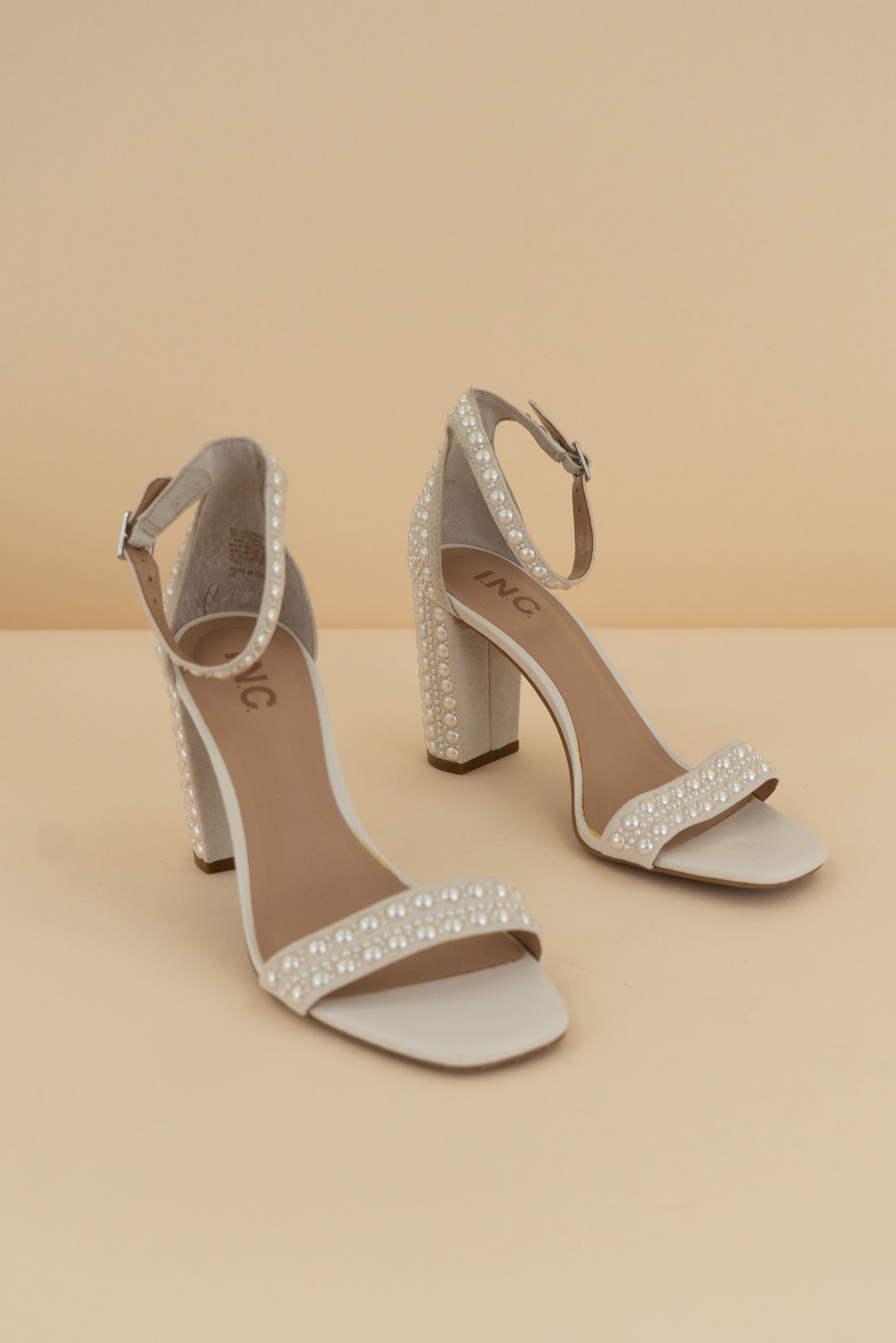 i.n.c. ivory pearl two piece block heels (7)