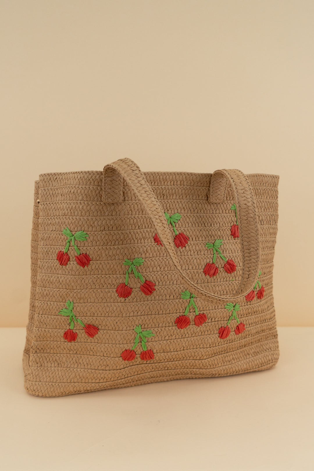 urban expressions large woven tote with cherry embroidery (os)