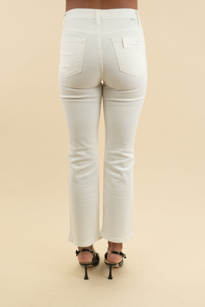 risen high rise white rhinestone jean nwt (25; retail $98)
