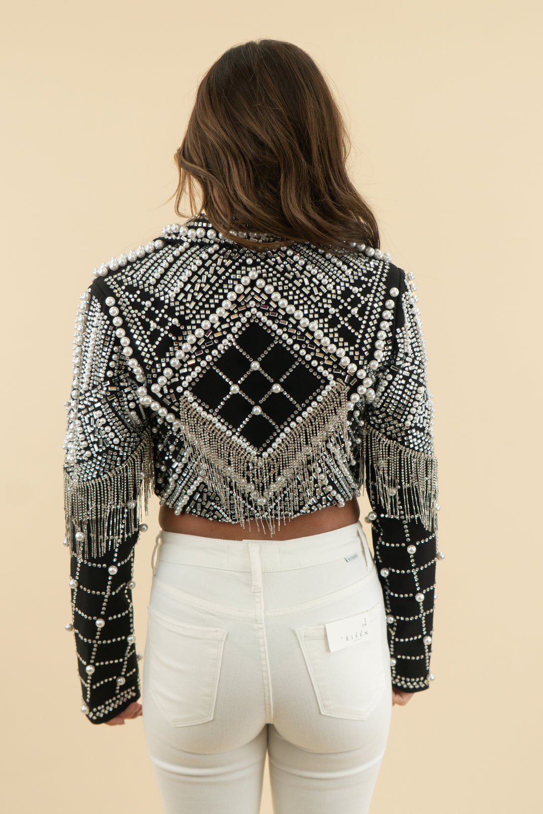 akira black embellished crop blazer nwt (s; retail $179)