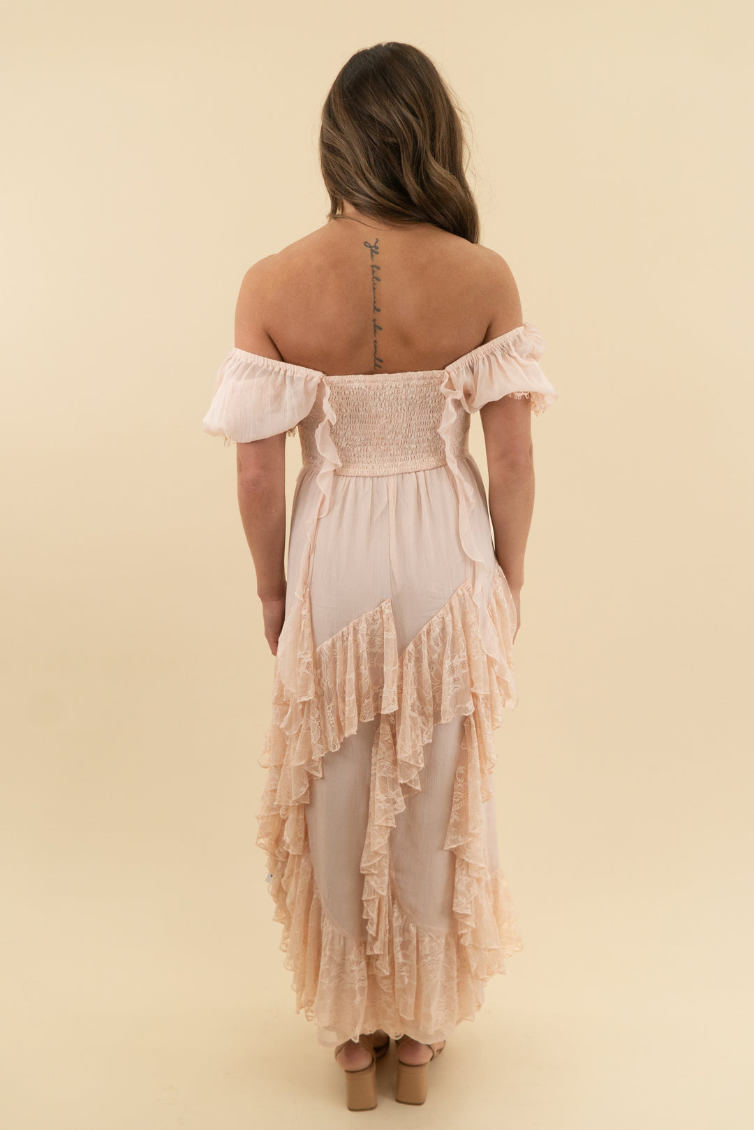 miss selfridge pink corset ruffle lace maxi dress (0)