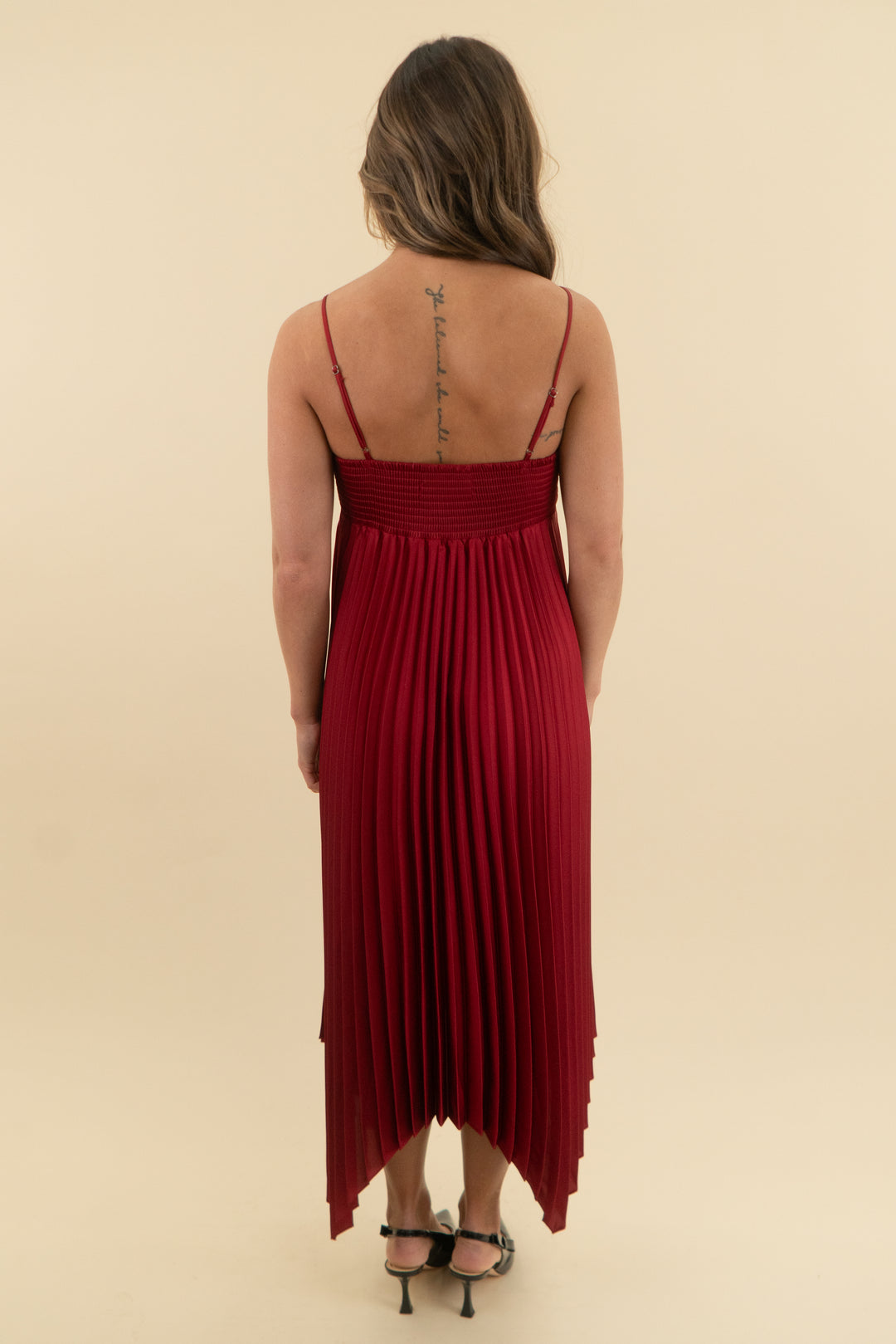 petal + pup wine pleated bow dress nwt (2)