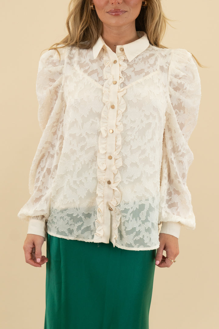 jealous tomato cream floral button up (s)