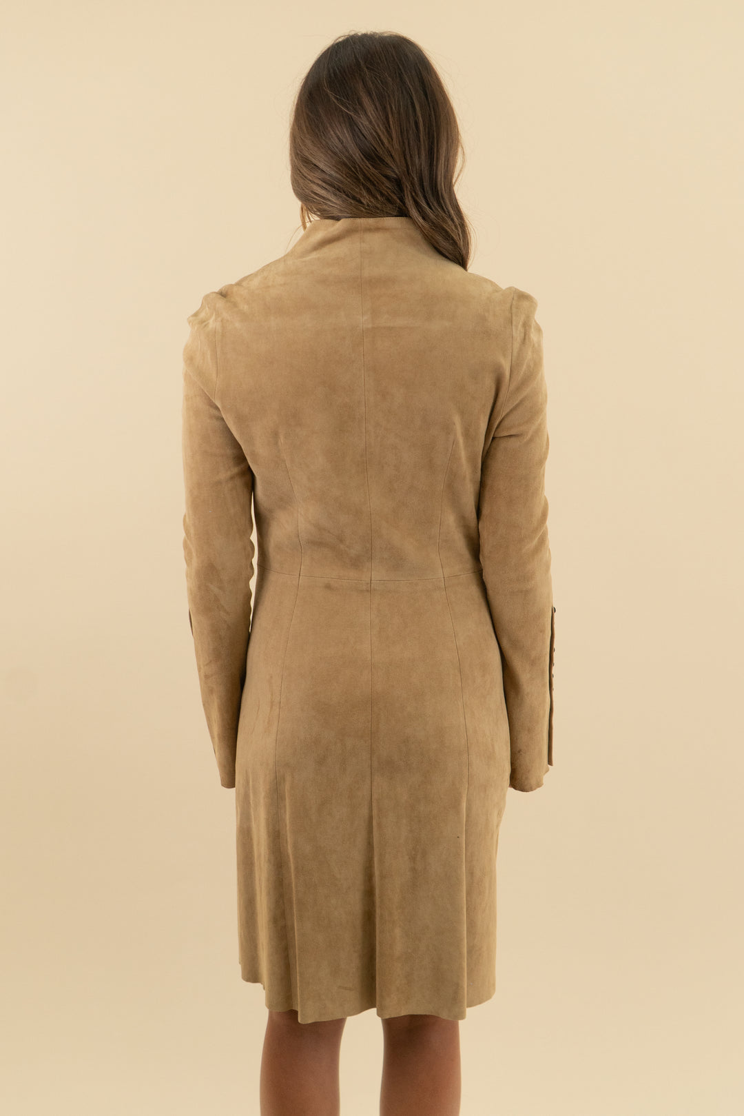 jitrois tan lambskin zip dress (40; retail $745)