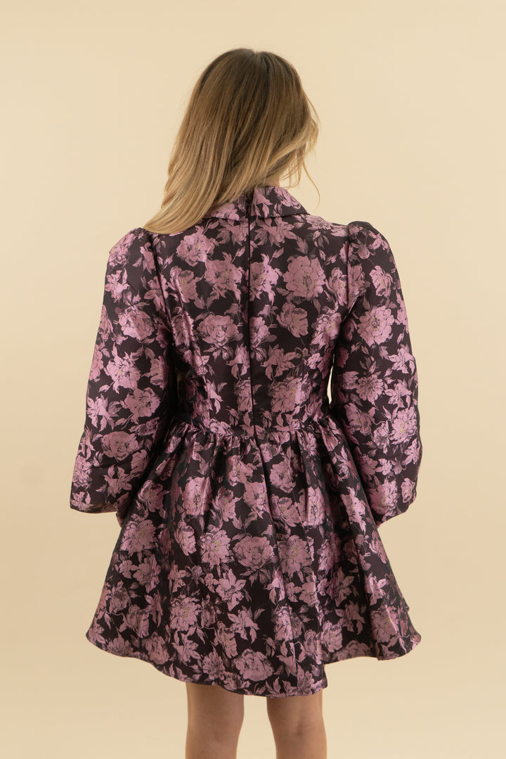 asos luxe jacquard shirt skater floral dress