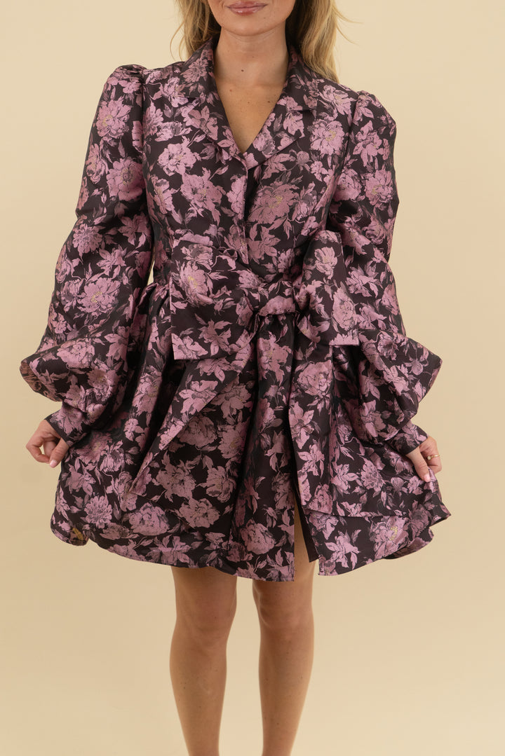 asos luxe jacquard shirt skater floral dress