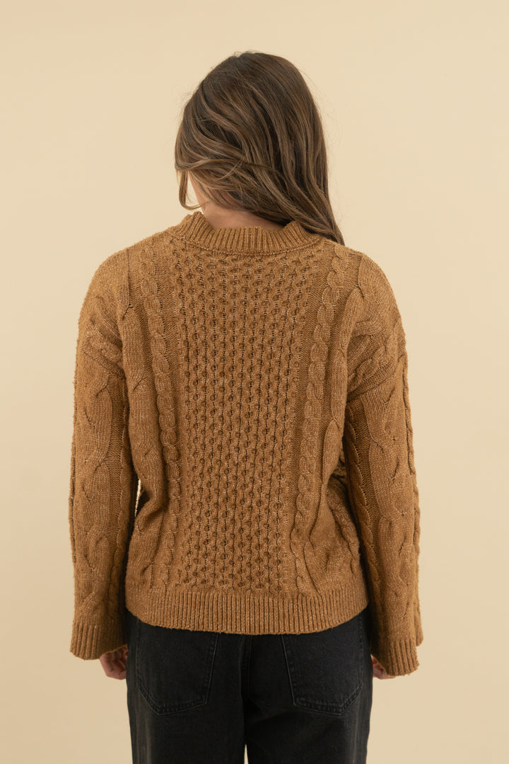 francesca's camel knit sweater (xs)