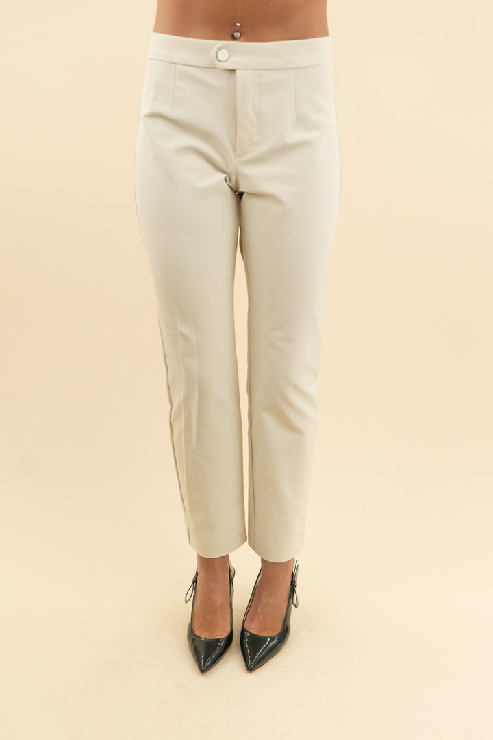 banana republic cream trouser pants (4; retail $120)