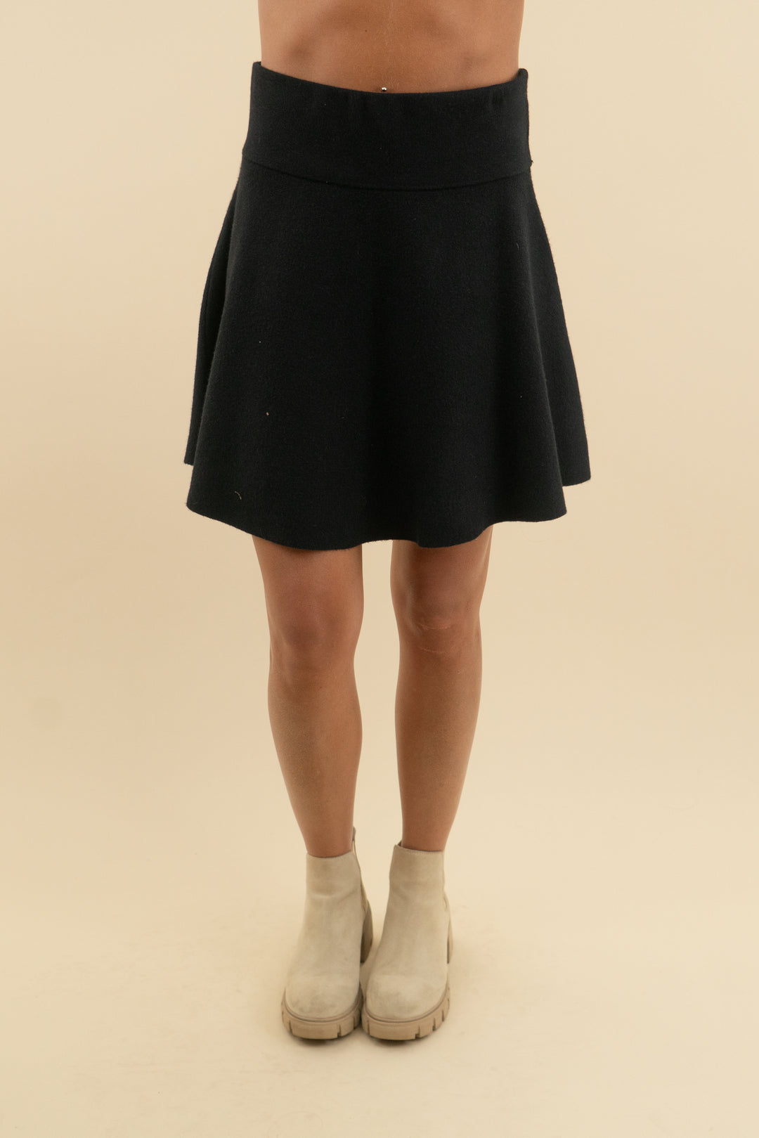 a new wednesday black high waisted sweater skirt (s; retail $29.99)