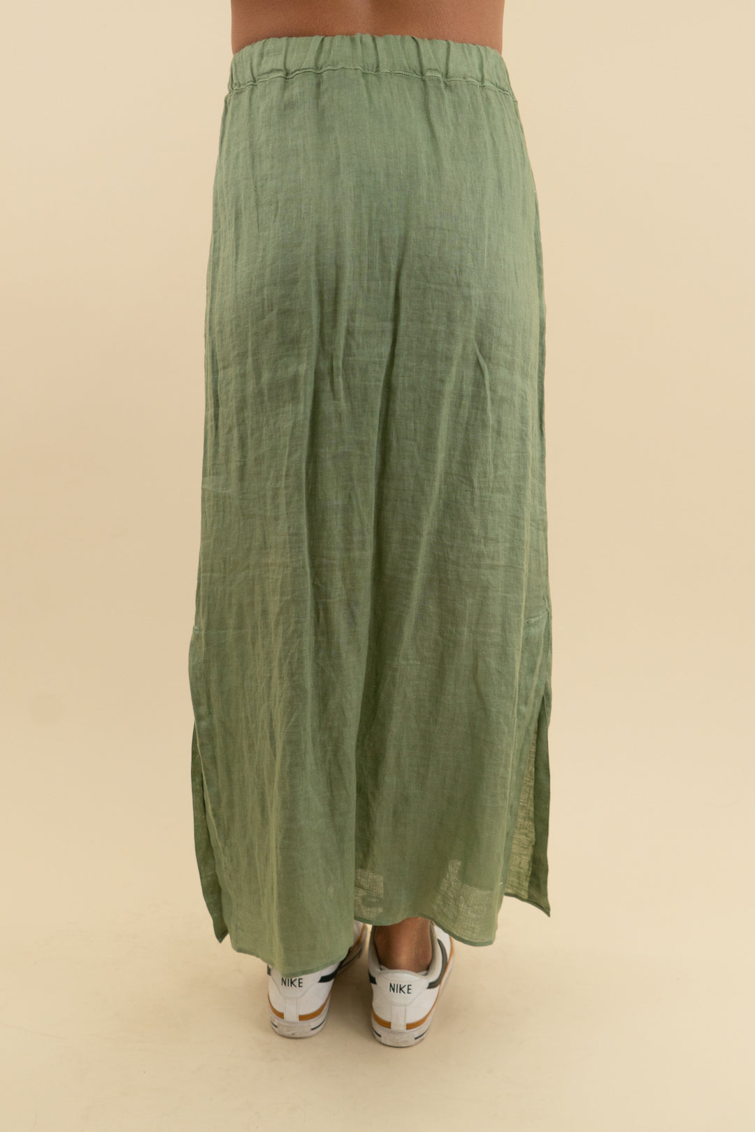 crossley olive green midi skirt (s)