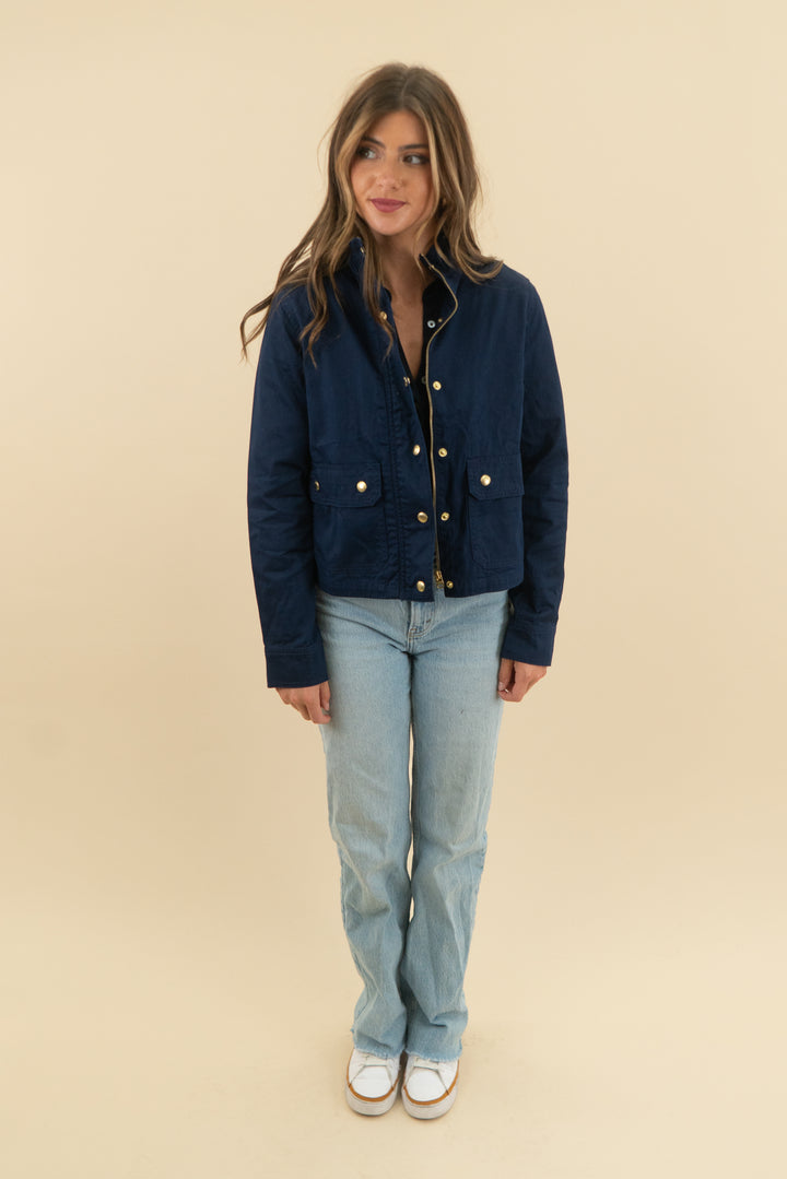j crew navy coat NWT (xs; retail $158)