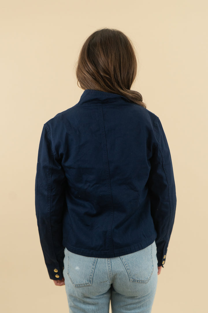 j crew navy coat NWT (xs; retail $158)